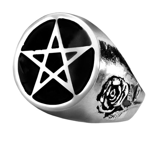 Alchemy Gothic Roseus Pentagram Ring - Alchemy Gothic