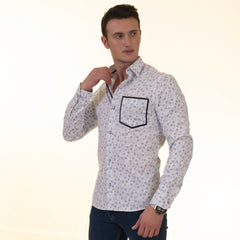 Gravity Homme Men's Long Sleeve Button Up / Memory Lane R4 - Flyclothing LLC