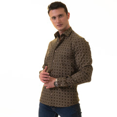 Gravity Homme Men's Long Sleeve Button Up / Evergreen R5 - Flyclothing LLC