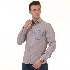 Gravity Homme Men's Long Sleeve Button Up / London Plaid R6 - Flyclothing LLC