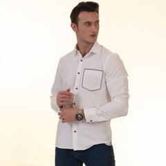 Gravity Homme Men's Long Sleeve Button Down / Saturday Express R7 - Flyclothing LLC