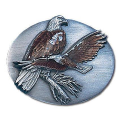 Two Eagles Enameled Belt Buckle - Flyclothing LLC