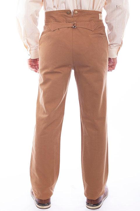 Scully Leather Brown Canvas Mens Pant - Flyclothing LLC