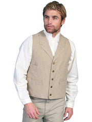 Scully Leather Sand Canvas Mens Vest - Flyclothing LLC