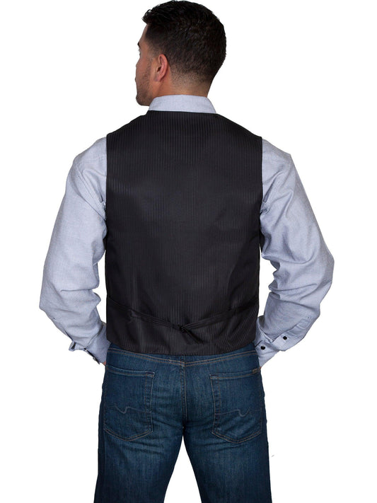 Scully BLACK NO LAPEL DIAMOND DOT VEST - Flyclothing LLC