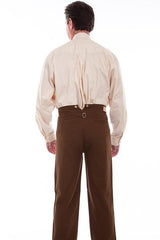 Scully Leather 95% Cotton 5% Spandex Brown Stretch Canvas Weave Pant - Flyclothing LLC