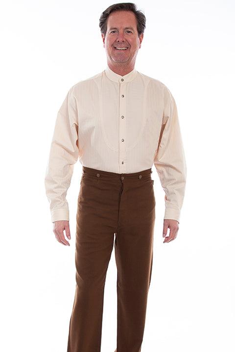 Scully Leather 95% Cotton 5% Spandex Brown Stretch Canvas Weave Pant - Flyclothing LLC