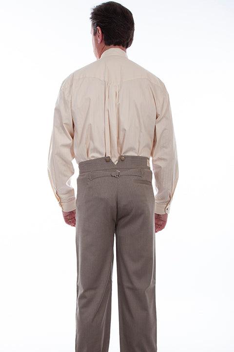 Scully Leather 95% Cotton 5% Spandex Brown Herringbone Pant - Flyclothing LLC