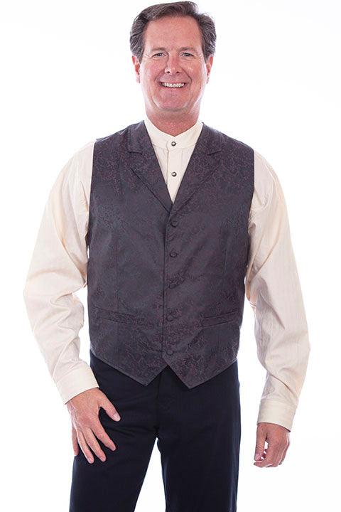 Scully Jaquard Vest Chocolate - Flyclothing LLC