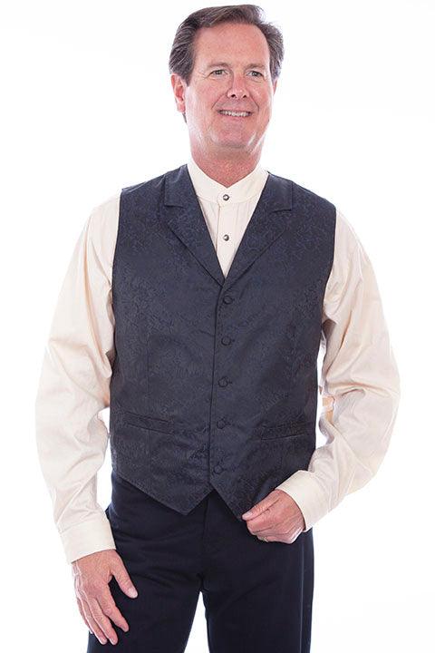 Scully Jaquard Vest Navy - Flyclothing LLC