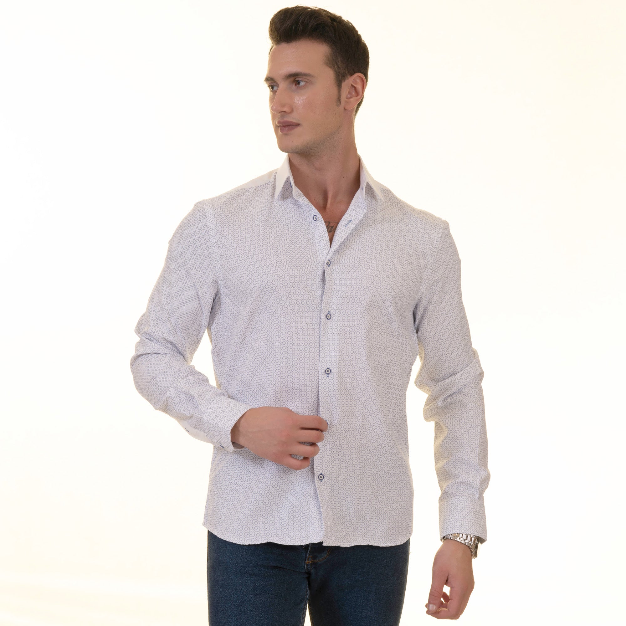 Gravity Homme Men's Long Sleeve Button Down / Piccolo S1 - Flyclothing LLC