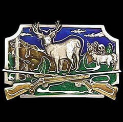 Deer Hunting Enameled Belt Buckle - Flyclothing LLC