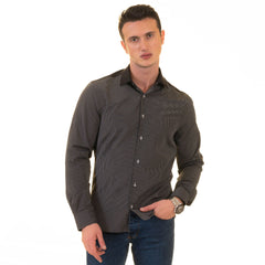 Gravity Homme Men's Long Sleeve Button Down / Sigaretta S5 - Flyclothing LLC