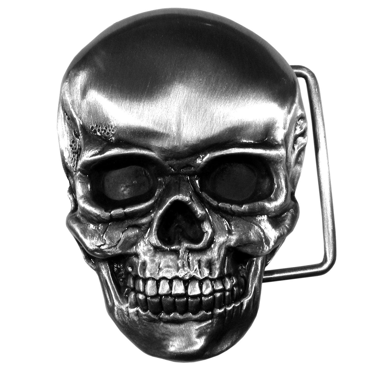 Skull Antiqued Belt Buckle - Flyclothing LLC