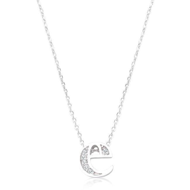 Pave Initial E Pendant - Flyclothing LLC