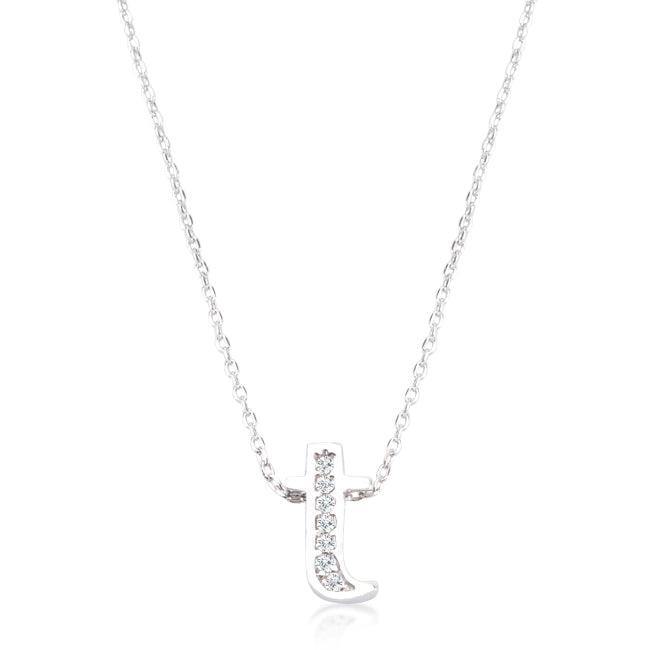 Pave Initial T Pendant - Flyclothing LLC