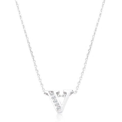 Pave Initial V Pendant - Flyclothing LLC