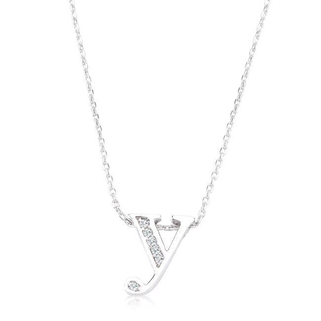 Pave Initial Y Pendant - Flyclothing LLC