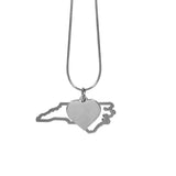 North Carolina State and Heart Charm Necklace - Flyclothing LLC