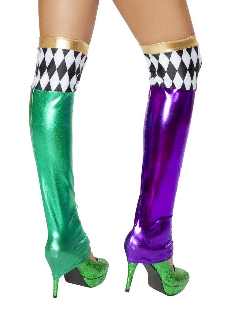 Roma Costume Green/Purple Jester Leggings - Flyclothing LLC