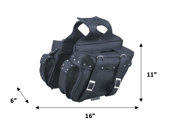 Unik International Black PVC Saddle Bags - Flyclothing LLC