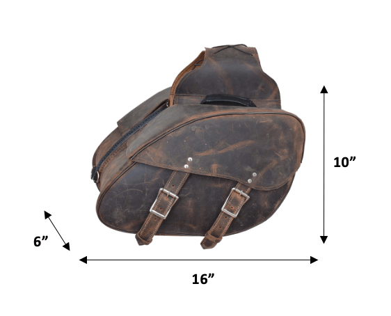 Unik International Hard Leather Saddle Bag - Flyclothing LLC