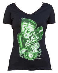 Women's "Strange Love" VNeck Tee - Flyclothing LLC