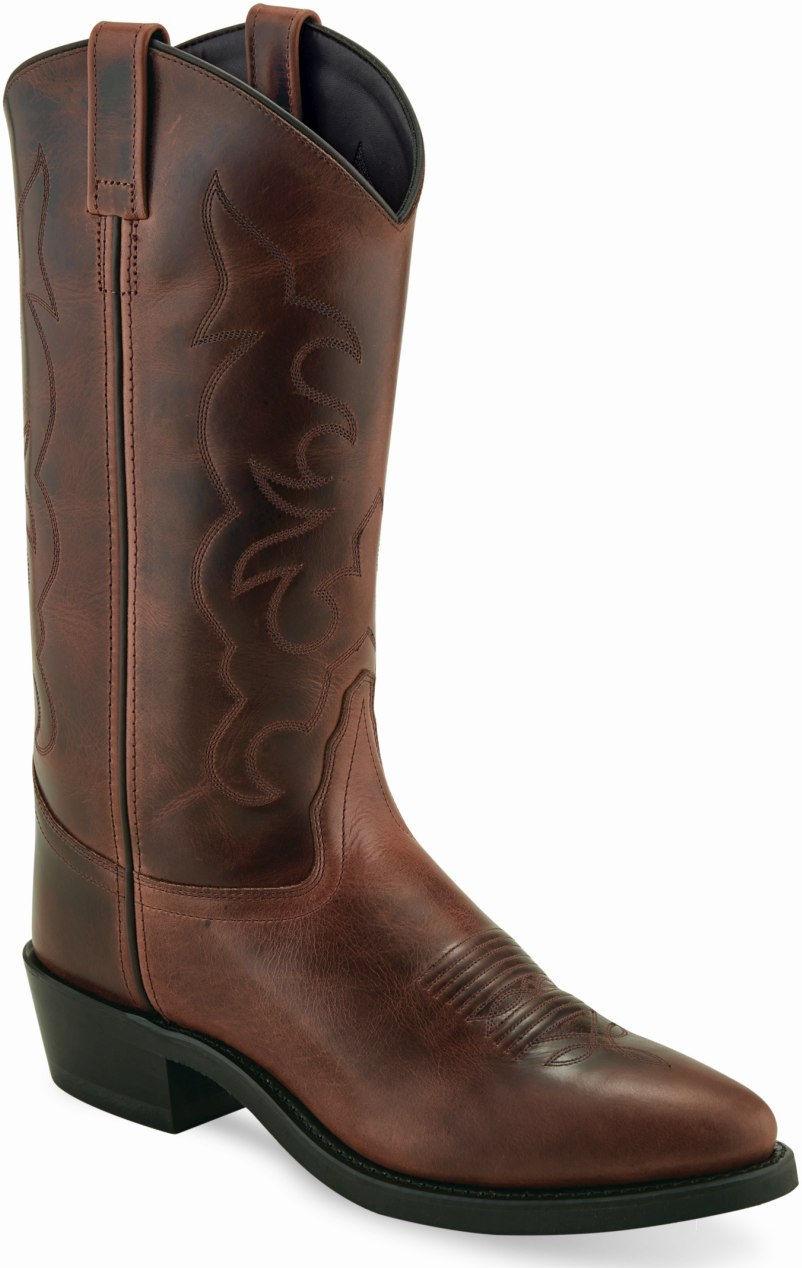 Old West Brown Mens Cowboy Work Boots - Old West