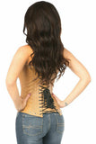 Daisy Corsets Top Drawer Steel Boned Distressed Faux Leather Underbust Corset Top - Flyclothing LLC