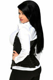 Daisy Corsets Top Drawer Steel Boned Pinstripe Underbust Corset w/Buckling - Flyclothing LLC