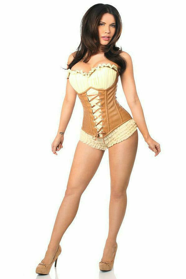 Daisy Corsets Top Drawer Faux Leather Steel Boned Ren Faire Corset - Flyclothing LLC