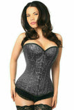 Daisy Corsets Top Drawer Elegant Black Embroidered Steel Boned Corset