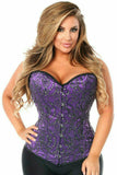 Daisy Corsets Top Drawer Elegant Purple Embroidered Steel Boned Corset