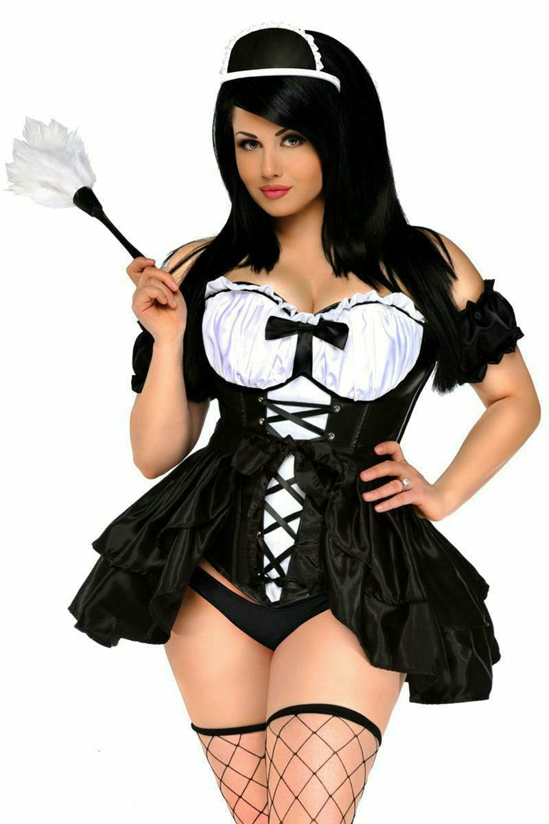 Daisy Corsets Top Drawer 4 PC French Maid Costume - Flyclothing LLC