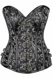 Daisy Corsets Top Drawer Brocade & Faux Leather Steel Boned Corset