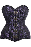 Daisy Corsets Top Drawer CURVY Black/Purple Brocade Double Steel Boned Overbust Corset