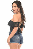 Daisy Corsets Top Drawer Black Sheer Lace Steel Boned Corset - Flyclothing LLC