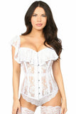 Daisy Corsets Top Drawer White Sheer Lace Steel Boned Corset