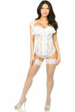 Daisy Corsets Top Drawer White Sheer Lace Steel Boned Corset - Flyclothing LLC