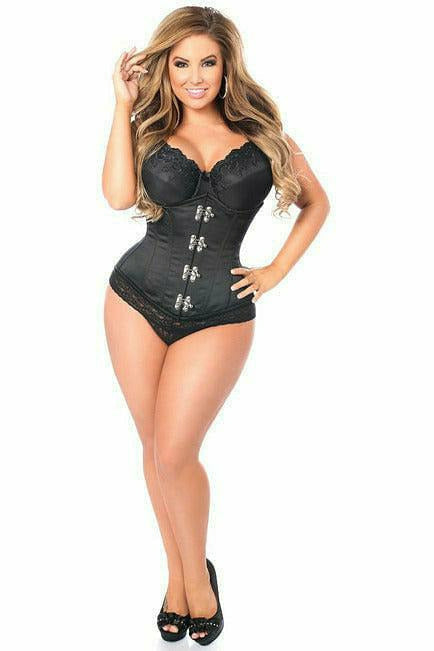 Daisy Corsets Top Drawer Black Steel Boned Underbust Corset w/Clasp Closure - Flyclothing LLC