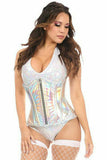 Daisy Corsets Top Drawer Silver Holo Under Bust Corset w/Zipper