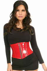 Daisy Corsets Top Drawer Red Patent Steel Boned Mini Cincher - Flyclothing LLC