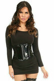 Daisy Corsets Top Drawer Black Patent Steel Boned Mini Cincher - Flyclothing LLC