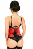 Daisy Corsets Top Drawer Red Satin Steel Boned Mini Cincher - Flyclothing LLC