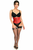 Daisy Corsets Top Drawer Red Satin Steel Boned Mini Cincher - Flyclothing LLC