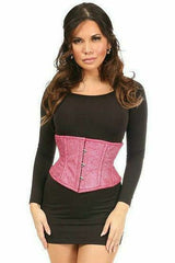 Daisy Corsets Top Drawer Fierce Fuchsia Glitter Steel Boned Mini Cincher - Flyclothing LLC