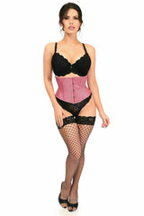 Daisy Corsets Top Drawer Fierce Fuchsia Glitter Steel Boned Mini Cincher - Flyclothing LLC