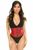 Daisy Corsets Top Drawer Wine Brocade Steel Boned Mini Cincher w/Clasps - Flyclothing LLC