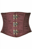 Daisy Corsets Top Drawer Brown Brocade Steel Boned Mini Cincher w/Clasps