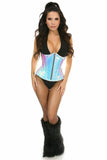 Daisy Corsets Top Drawer Blue/Purple Holo Steel Boned Underbust Corset - Flyclothing LLC